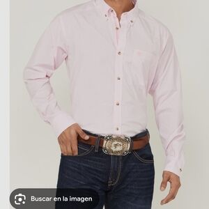 Ariat Men's Pink Button-Down Shirt‎